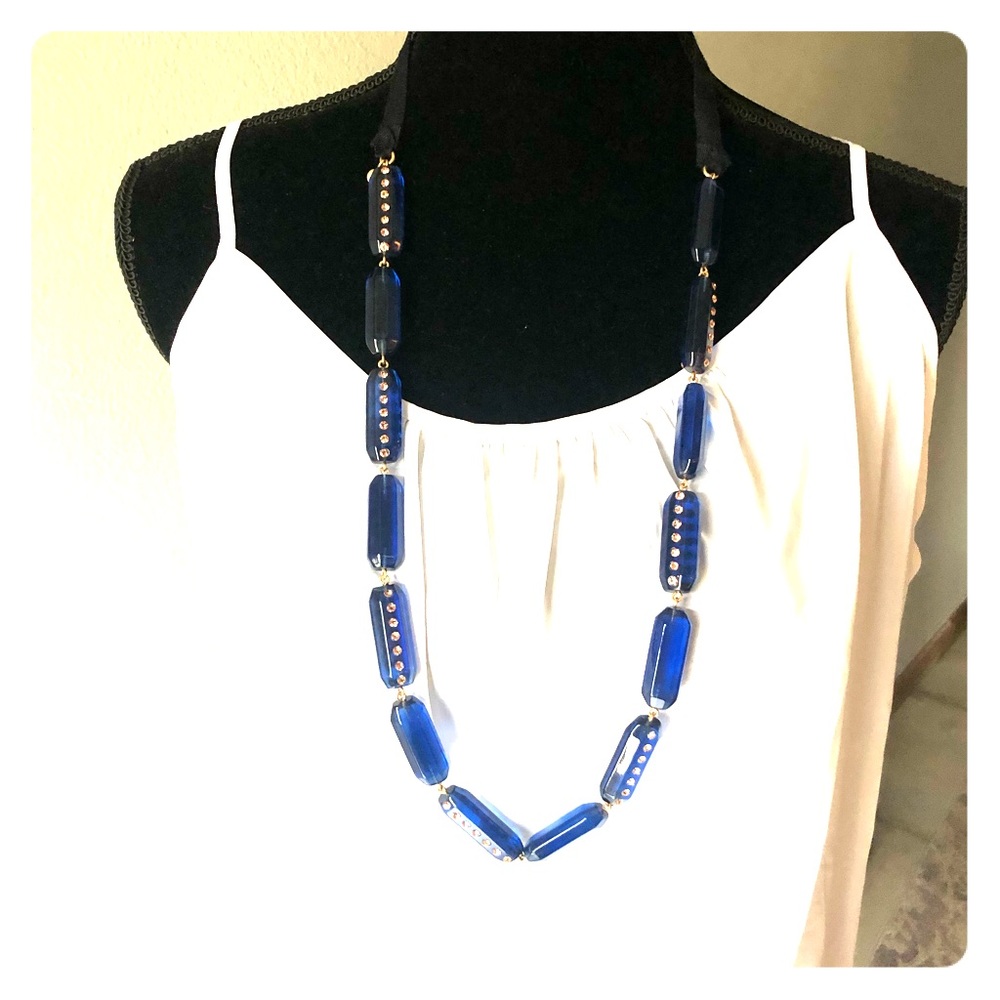 J. Crew Blue Ribbon Necklace - Picture 3 of 6